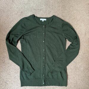 Downeast Outfitters Olive Green Button-Front Cardigan | Size M